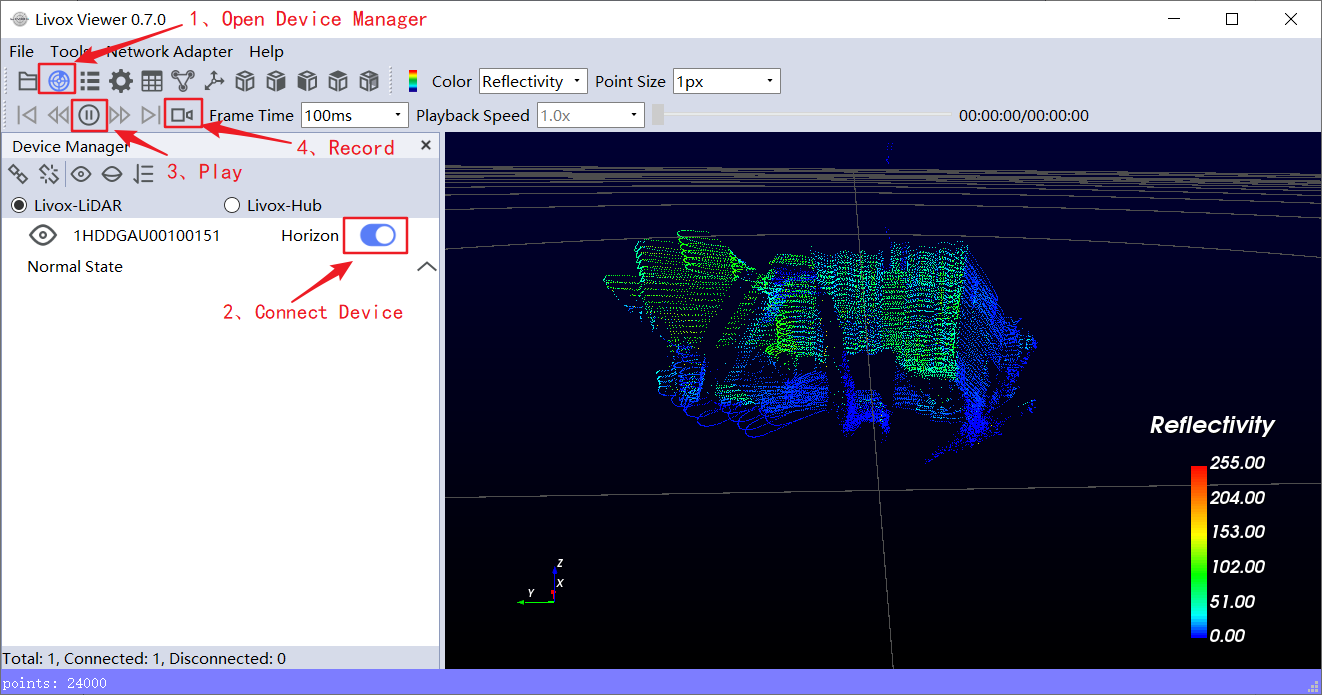 Save lvx data by viewer